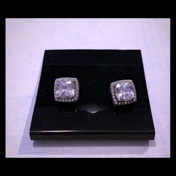 Diamond Stud Earrings with Diamond Halo - Picture 2 of 5